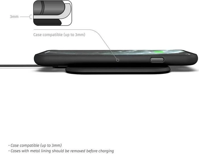 Zens Single Fast Wireless Charger Slim-line schwarz
