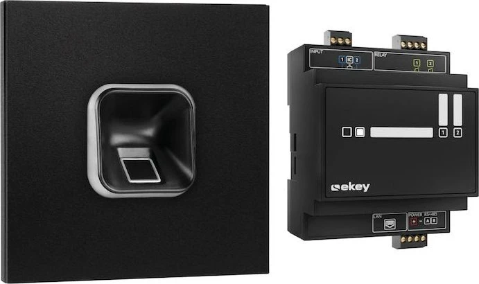 ekey sLine Fingerprintset für Gira 106, inkl. Controller REG, schwarz matt, Fingerprint-Reader