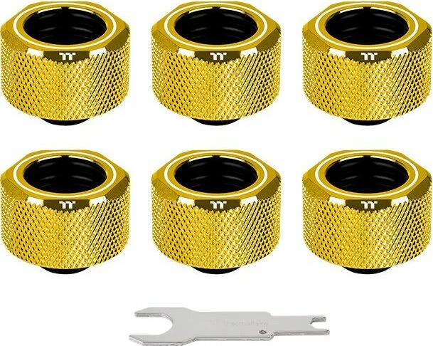 Thermaltake Pacific C-Pro Rohranschluss G1/4" auf 16mm, gold 6er-Pack