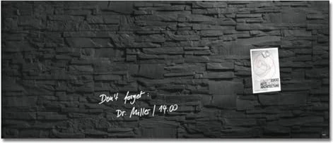 Sigel Artverum Glas-Magnetboard, Schiefer-Stone, 130x55cm