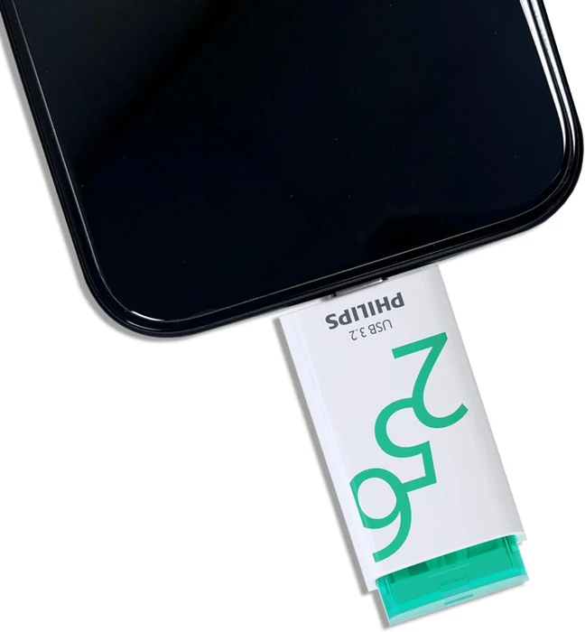Philips Flash Drive Click Edition 256GB weiß/grün, USB-C, USB 3.2 Gen 1×1