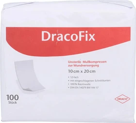 Dr. Ausbüttel DracoFix OP-Kompressen unsteril 12-fach, 10 x 20cm, 100 Stück