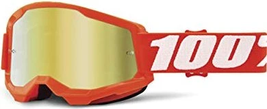 100% Strata2 Schutzbrille orange/mirror gold lens