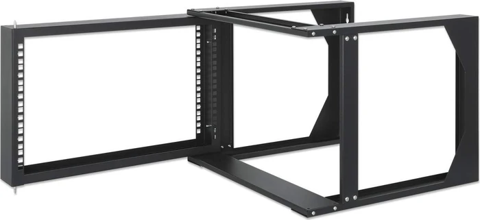 Intellinet 19" 2-Pfosten Laborgestell 6HE, zur Wandmontage, 2 Tragschienen, Flatpack, RAL 9004, 450mm tief