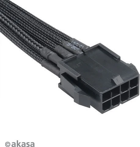 Akasa Flexa V8, 6/8-Pin PCIe Verlängerungskabel, 400mm, sleeved schwarz