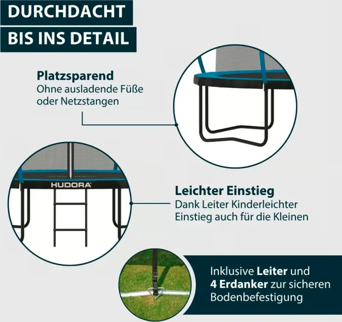 Hudora Up 300 mit Sicherheitsnetz 300cm Trampolin