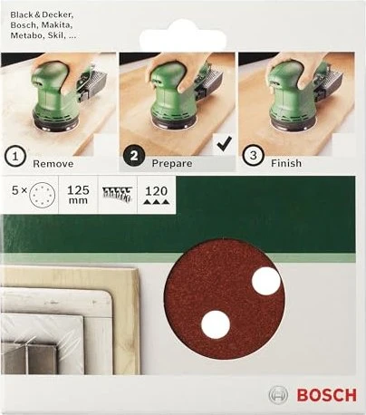 Bosch DIY Schleifblatt K120, 125mm, 5 Stück