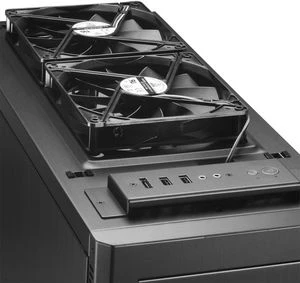Lian Li PC-B25FWB Blue Ring schwarz, Acrylfenster