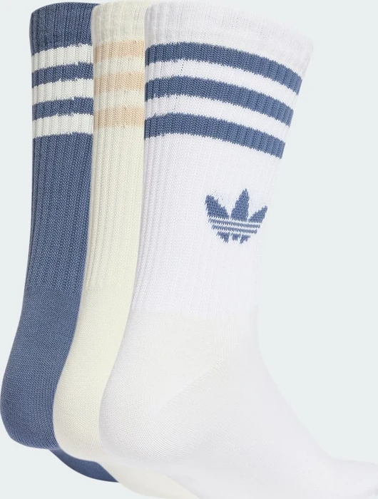 adidas 3-Streifen Crew Socken white/off white/preloved ink, 3 Paare