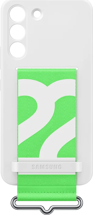 Samsung Silicone Cover with Strap für Galaxy S22 weiß