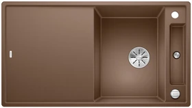 Blanco Axia III 5 S InFino Einbau Becken reversibel mit Ablauffernbedienung muskat inkl. Holz-Brückenschneidebrett