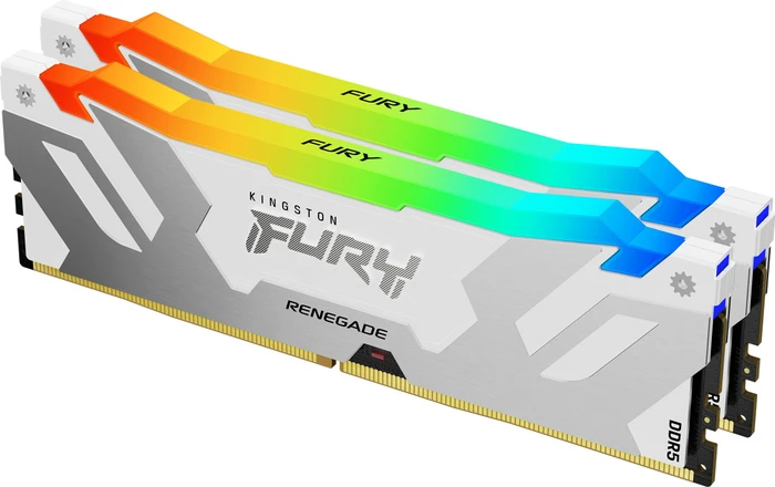 Kingston FURY Renegade RGB weiß/silber UDIMM 32GB Kit, DDR5-6400, CL32-39-39, 1RX8