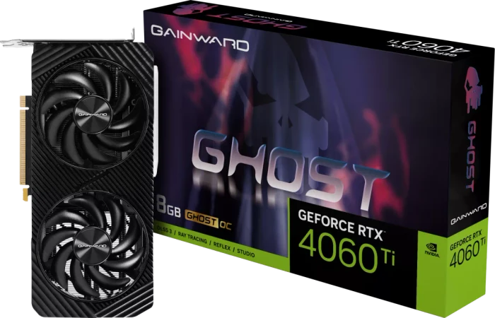 Gainward GeForce RTX 4060 Ti Ghost OC, 8GB GDDR6, HDMI, 3x DP