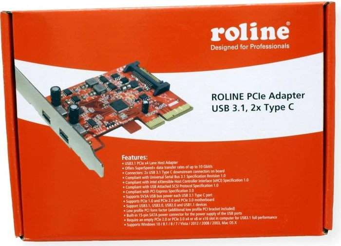 Roline / Secomp 2x USB-C 3.1, PCIe 3.0 x4