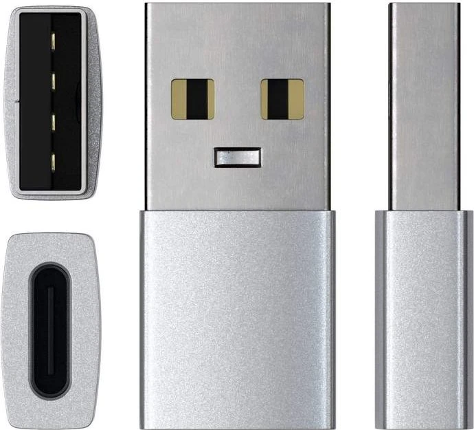 Satechi USB-A 3.0 [Stecker] auf USB-C 3.0 [Buchse] Adapter, silver