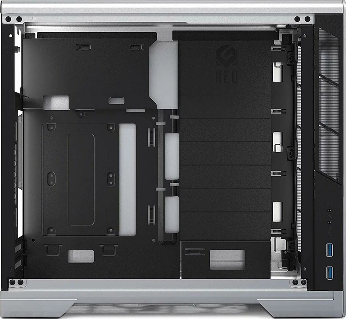 MetallicGear / MagniumGear Neo Mini [V2], silber, Glasfenster, Mini-ITX