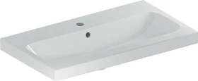 Geberit iCon Light Waschtisch verkürzte Ausladung 75cm, Hahnloch mittig, mit Überlauf, weiß/KeraTect