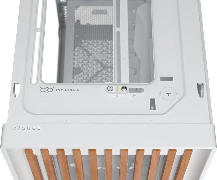 Corsair Frame 5000D RS Wood, weiß/braun, Glasfenster