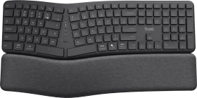 Trust Keyra Ergonomic Multi-Device Wireless Keyboard, schwarz, USB/Bluetooth, DE (26060)