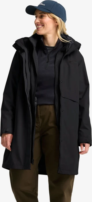 Jack Wolfskin Baylight 3in1 Funktionsmantel schwarz (Damen)