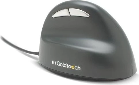 Goldtouch Semi-Vertical Mouse schwarz/silber, Rechtshänder, Medium, USB