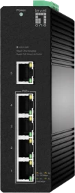 LevelOne IGS Hilbert Industrial Railmount Gigabit Smart Switch, 5x RJ-45, 60W PoE+ (IGS-2105P / 55053807101)