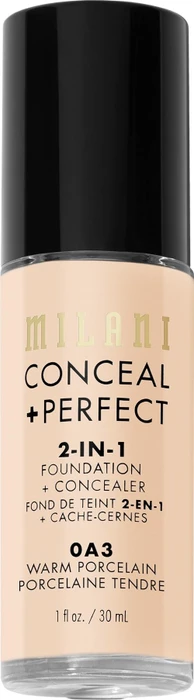 Milani Conceal + Perfect 2-in-1 Foundation + Concealer 0A3 warm porcelain, 30ml