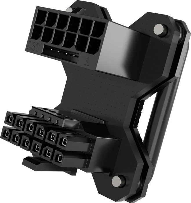 Corsair 12V-2x6 Winkeladapter 180°, PCIe 5.1 GPU Power Bridge, Stil A, Sense Pins innen, schwarz