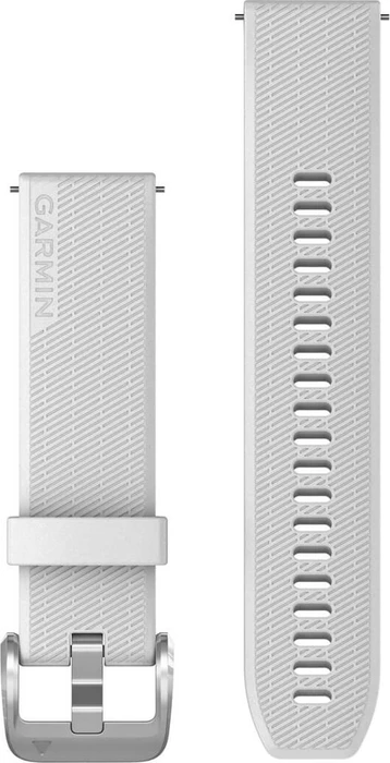 Garmin Schnellwechsel Silikonarmband 20mm white/polished silver (010-13114-01)