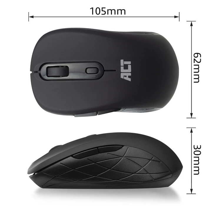 Act Wireless Mouse 1600dpi schwarz, USB