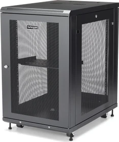 StarTech RK1833BKM Rack-Schrank Kit 18HE, mit Rollen, Gitternetztür, schwarz, 853mm tief