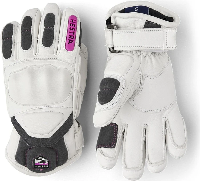 Hestra Impact Racing Skihandschuhe white/cerise (Junior)