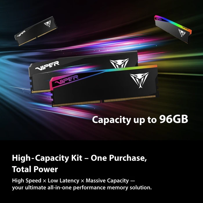 Patriot Viper ELITE 5 RGB ULTRA UDIMM 96GB Kit, DDR5-6400, CL32-39-39-101, retail
