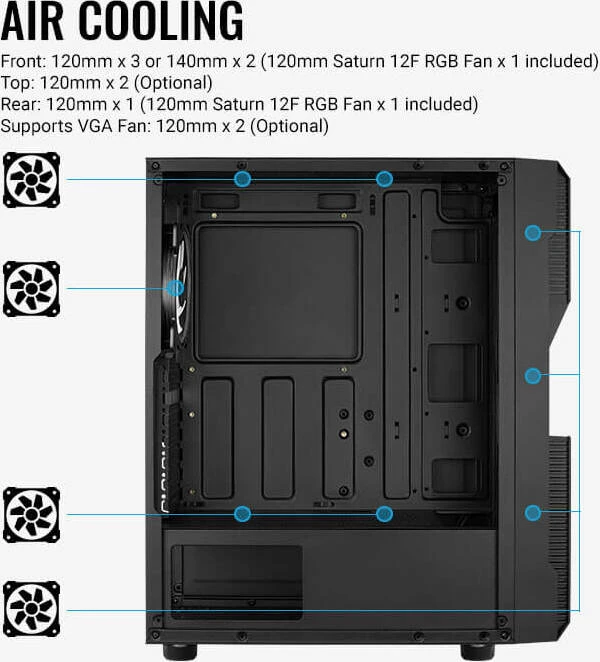 AeroCool Menace Saturn RGB, Glasfenster