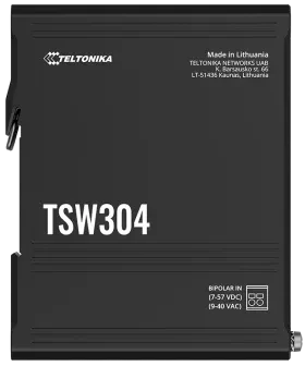 Teltonika TSW Industrial Railmount Switch, 4x RJ-45, PoE PD