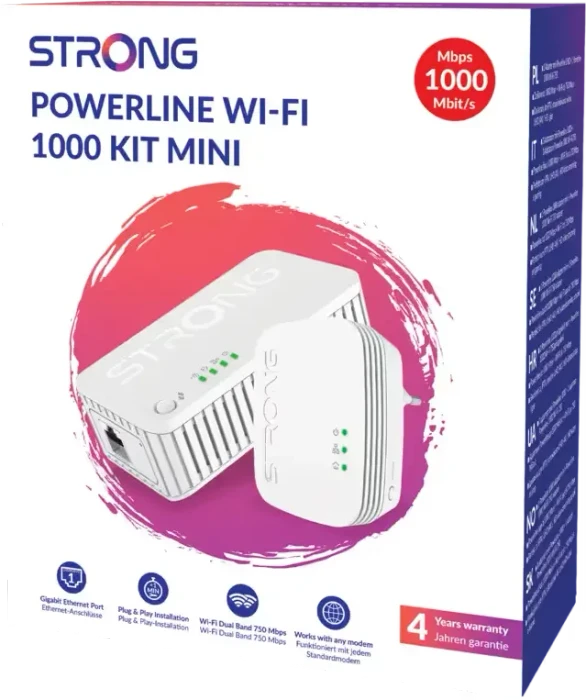 Strong Powerline 1000 Duo Wi-Fi Mini, Powerline/WLAN-Access Point und Powerline-Adapter Set, 2er-Bundle