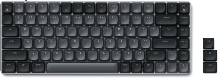 Satechi SM1 Slim Mechanical Backlit BT Keyboard, Dark, grau/schwarz, low-profile BROWN Switches, USB/Bluetooth, US