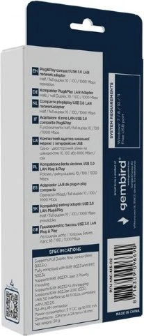 Gembird LAN-Adapter, USB-A 3.0 [Stecker]