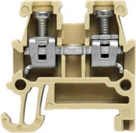 Weidmüller AKZ 1.5 Durchgangs-Reihenklemme, Schraubanschluss, beige/gelb, 1.5 mm², 17.5 A, 250 V, Anzahl Anschlüsse: 2