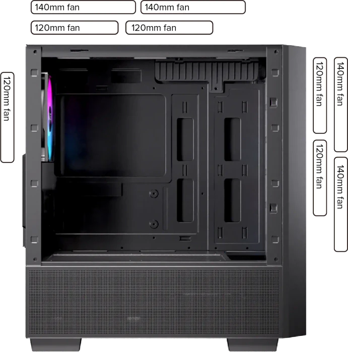 Einarex Pulse PM150 RGB Black, schwarz, Glasfenster
