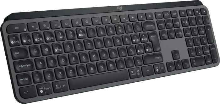 Logitech MX Keys S, Graphite, schwarz, LEDs weiß, Logi Bolt, USB/Bluetooth, ES