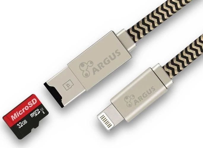 Inter-Tech Argus R-001 Cardreader silber, Lightning/USB-A 2.0 [Stecker]