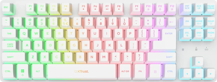 Trust Gaming GXT 831W Thado Wireless TKL, weiß, LEDs RGB, USB, US