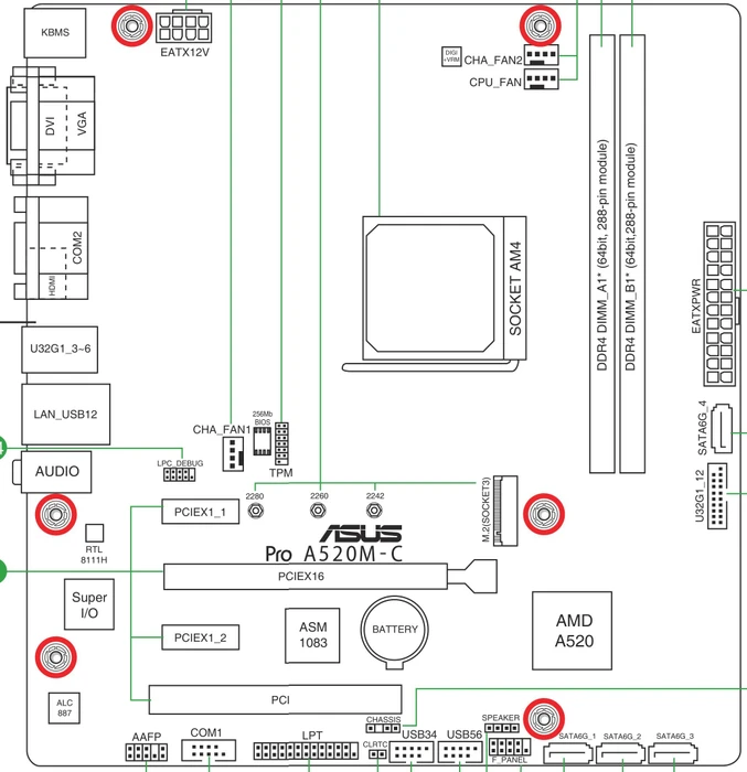 ASUS Pro A520M-C/CSM (AMD AM4)
