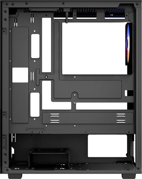 AeroCool Pivot Black, inkl. 1x Lüfter, Lüfter LED Fixed RGB, Glasfenster