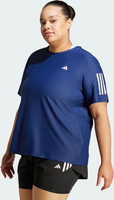 adidas Own The Run große Größen Laufshirt kurzarm dark blue/white (Damen)