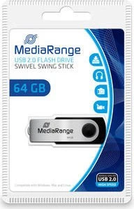 MediaRange USB Flexi-Drive 64GB schwarz/silber, USB-A, USB 2.0