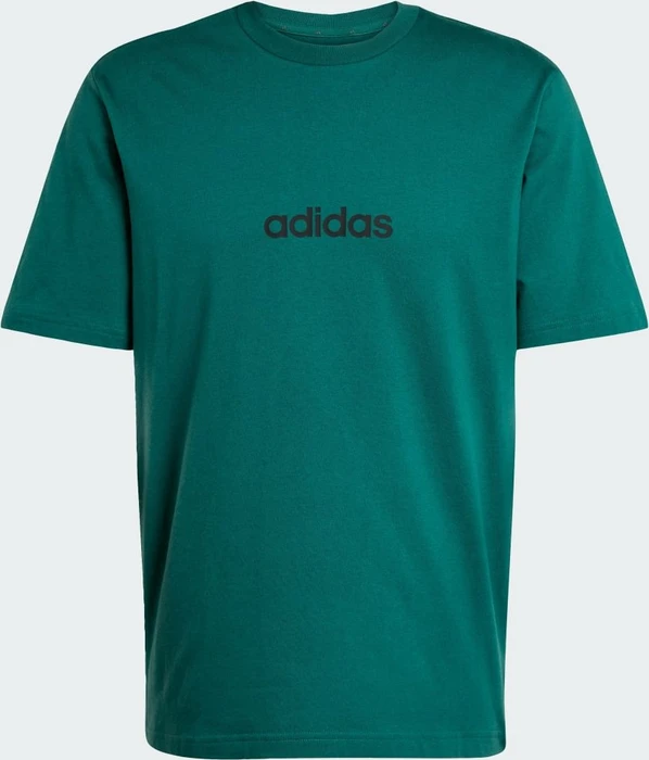 adidas Essentials Linear Single Jersey T-Shirt kurzarm collegiate green/black (Herren)