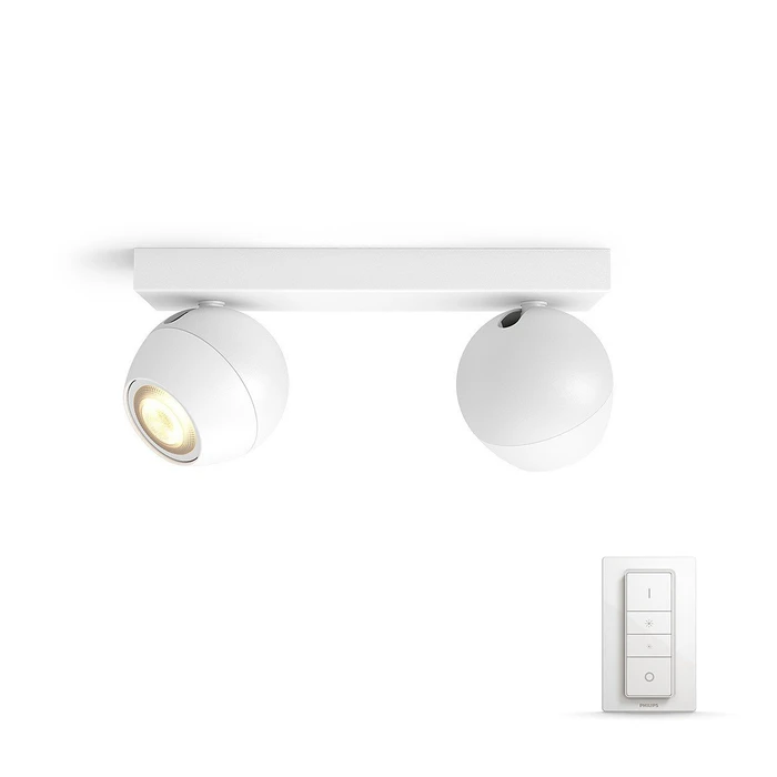 Philips Hue White Ambiance Buckram 2-flammig weiß