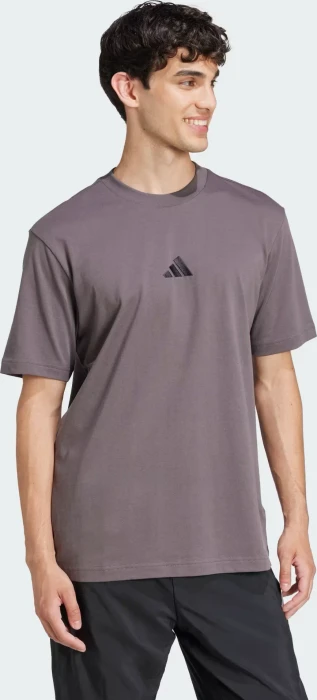 adidas Essentials Small Logo Single Jersey T-Shirt kurzarm grey strata/black (Herren)